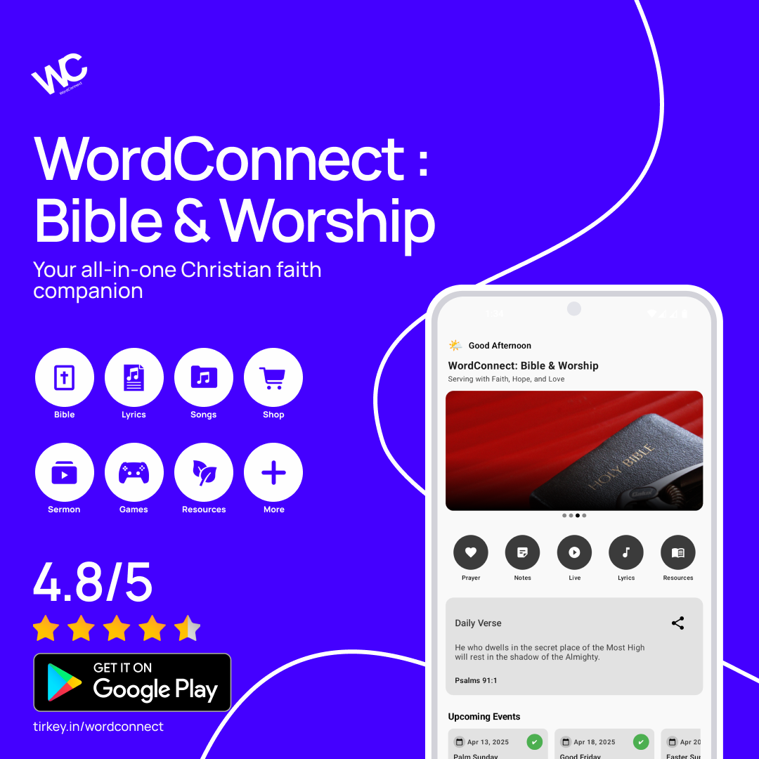 WordConnect app mockup on phone